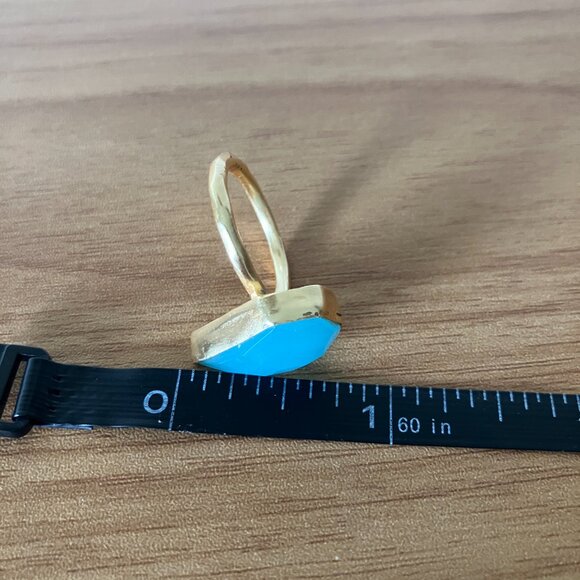 Blue/Teal Diamond-Shaped Ring - Picture 6 of 6